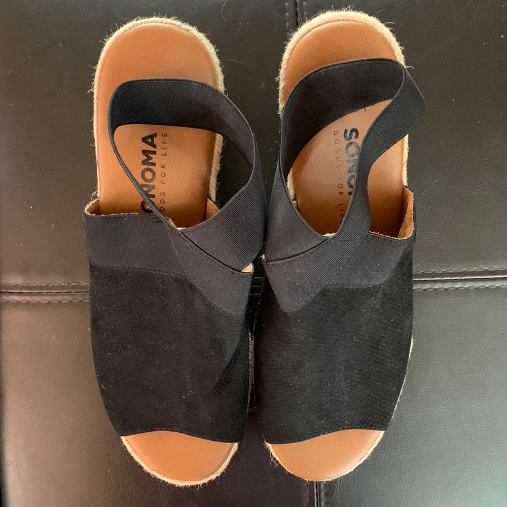 Size 8.5 Sonoma goods for life vitalize espadrille sling back wedge sandals